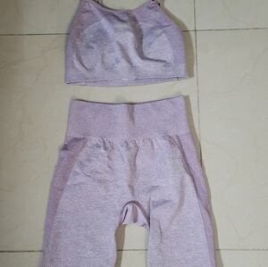 Purple Gymshark Flex Short Set